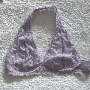 Free People Intimately Lavender Lace Halter Bralette Medium